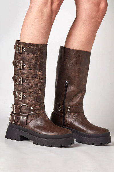 BIKER BOOTS BROWN