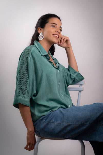 Blusa Verde Viscosa